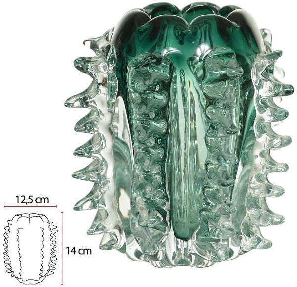 Vaso Decorativo Vidro Tipo Murano Verde 14cm