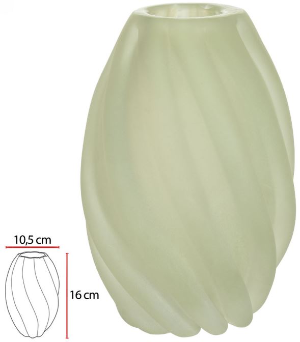 Vaso Decorativo Vidro Tipo Murano Verde Fosco 16cm