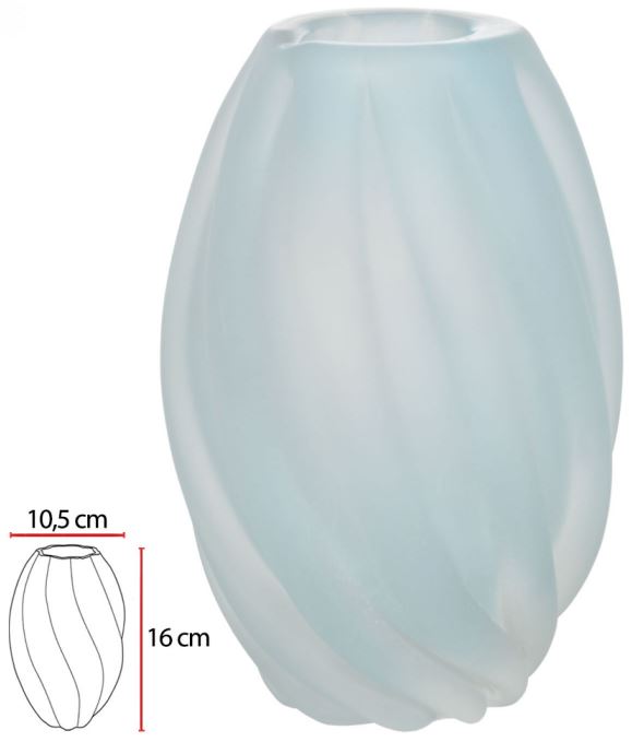 Vaso Decorativo Vidro Tipo Murano Azul Fosco 16cm