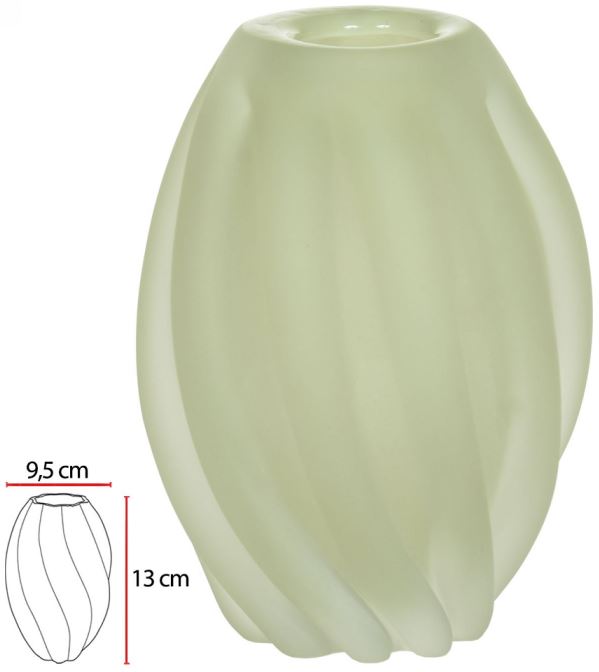 Vaso Decorativo Vidro Tipo Murano Verde Fosco 13cm