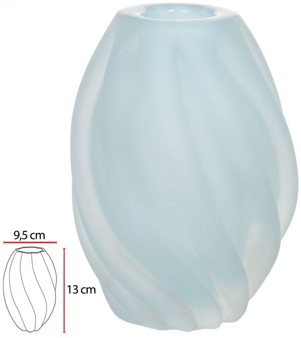 Vaso Decorativo Vidro Tipo Murano Azul Fosco 13cm