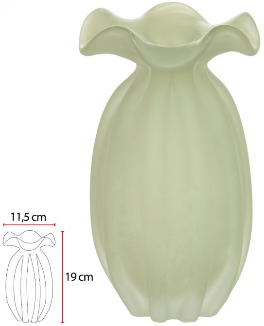 Vaso Decorativo Vidro Tipo Murano Verde Fosco 19cm