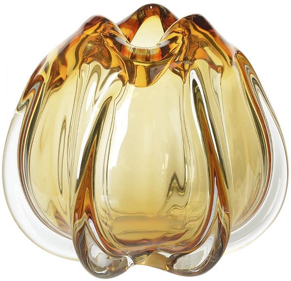 Vaso Decorativo Vidro Tipo Murano Ambar 22cm
