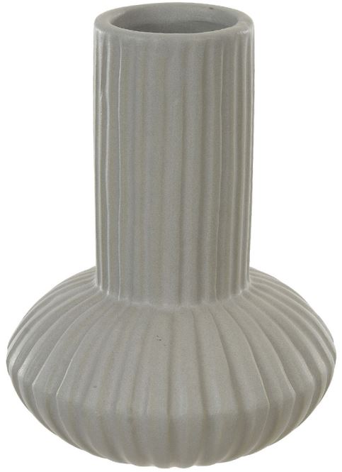 Vaso Decorativo Porcelana Cinza 15,5cm