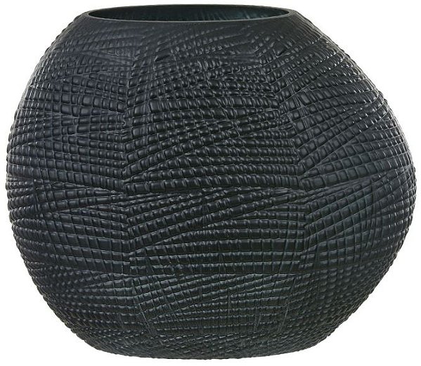 Vaso Decorativo Vidro Preto 25cm