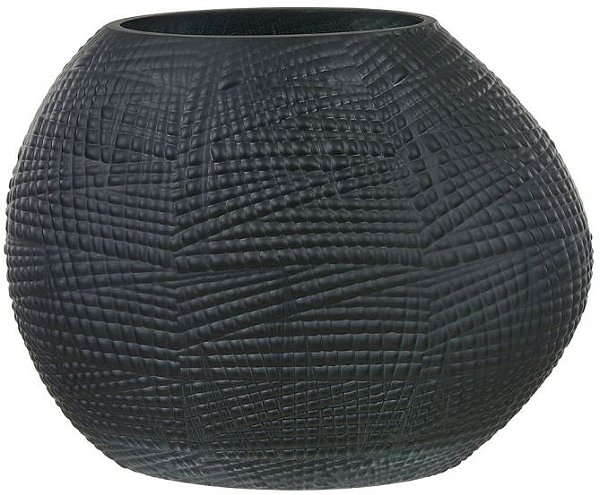 Vaso Decorativo Vidro Preto 20cm