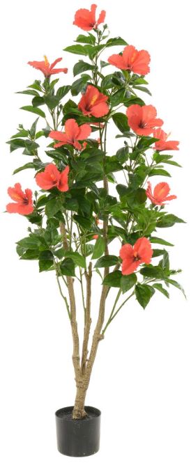 Planta Artificial Papoula Real Toque C/Pote X14 Vermelho 1,4m