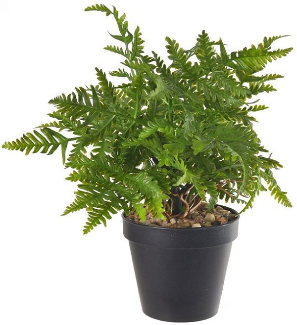 Planta Artificial Folhagem Samambaia C/Pote X22 Verde 22cm