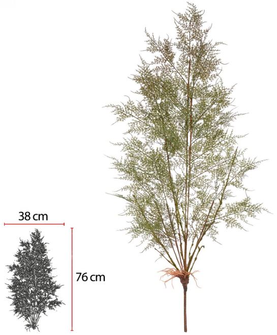 Planta Artificial Folhagem Samambaia X6 Verde Outono 90cm