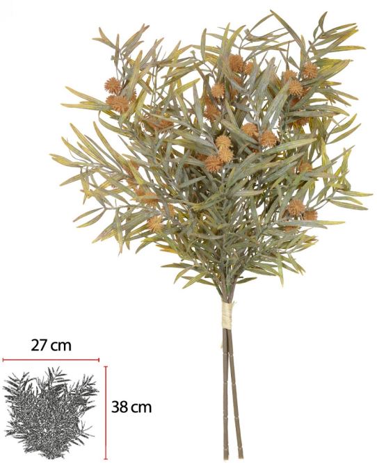 Buque Mamona Ramalhete C/Fita X3 Laranja Outono 58cm