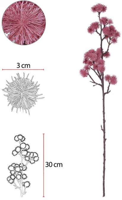 Capim Galho Mamona C/Coat X42 Rosa 70cm