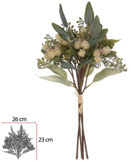Buque Mamona Ramalhete C/Fita X4 Creme Outono 44cm