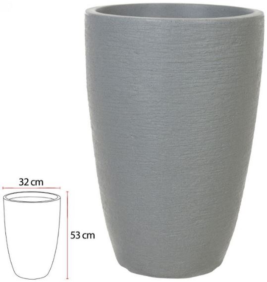 Vaso Polipropileno Conico Veneza Granito 53cm