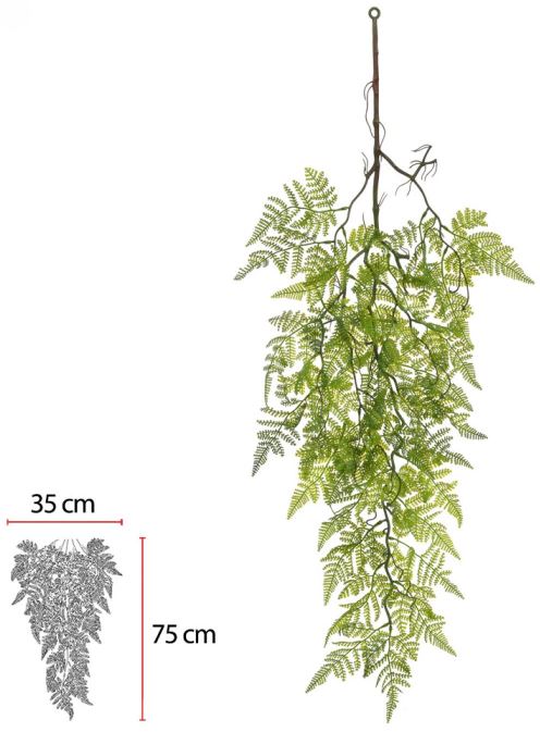Planta Artificial Folhagem Samambaia X33 Verde 90cm