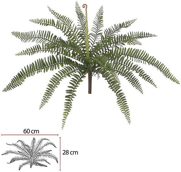 Planta Artificial Samambaia C/Print X19 Verde 49cm