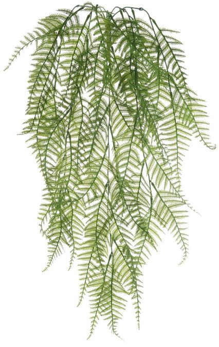 Planta Artificial Folhagem Samambaia Pendurar C/Print X44 Verde 84cm