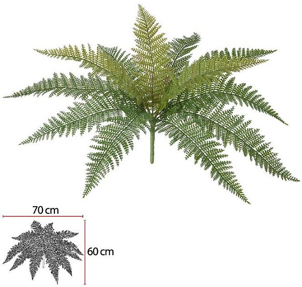 Planta Artificial Folhagem Samambaia Pendurar X12 Verde 55cm
