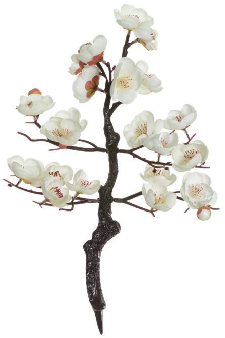 Planta Artificial Arvore Bonsai Cerejeira X21 Creme 32cm