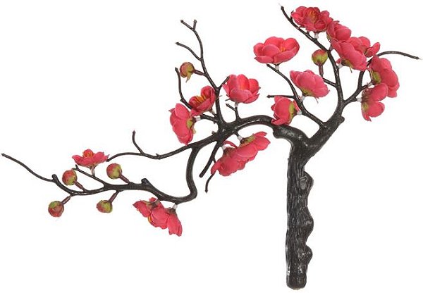 Planta Artificial Arvore Bonsai Cerejeira X25 Rosa 24cm