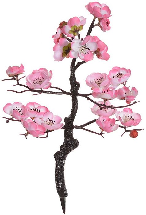 Planta Artificial Arvore Bonsai Cerejeira X21 Rosa 2T 32cm