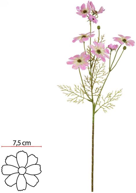 Haste Cosmos Real Toque X8 Rosa Claro 66cm