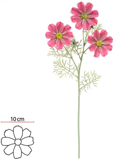 Haste Cosmos Real Toque C/Flocked X3 Rosa 65cm