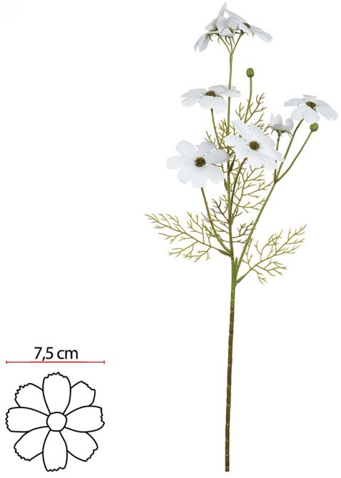 Haste Cosmos Real Toque X8 Branco 66cm
