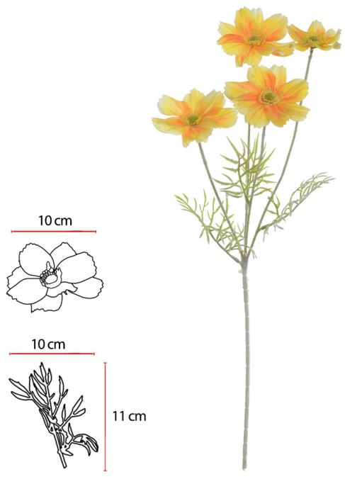 Haste Cosmos C/Flocked X4 Amarelo 2T 60cm