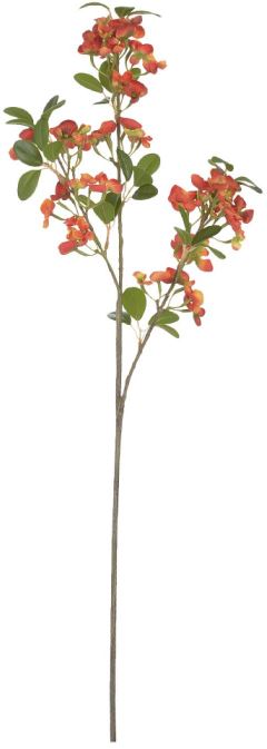Haste Galho Mini Flores Real Toque C/Coat X40 Laranja 84cm
