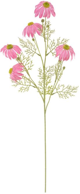 Haste Flor Real Toque C/Flocked X5 Rosa 85cm