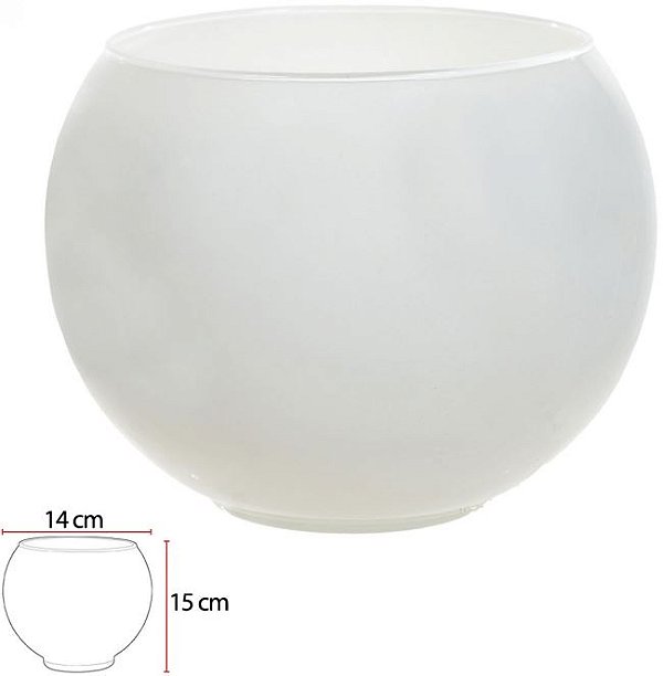 Vaso Vidro Tailandia Decorativo Branco 15X14cm