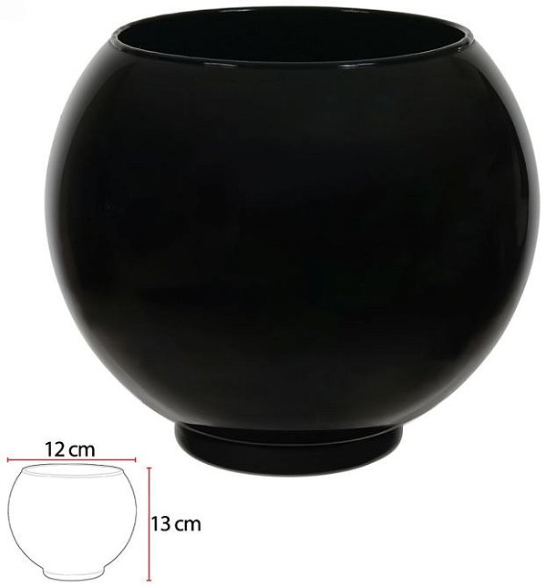 Vaso Vidro Tailandia Decorativo Preto 13X12cm