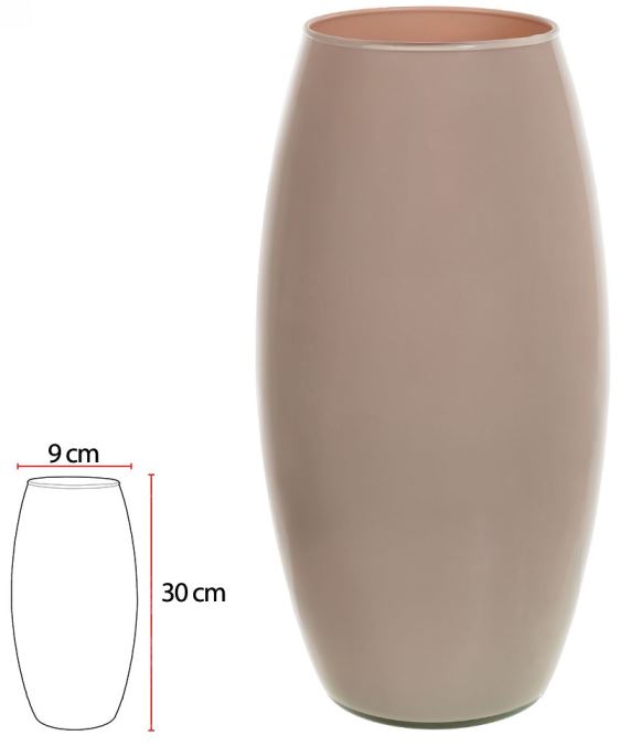 Vaso Vidro Romeu Decorativo Nude 30X9cm