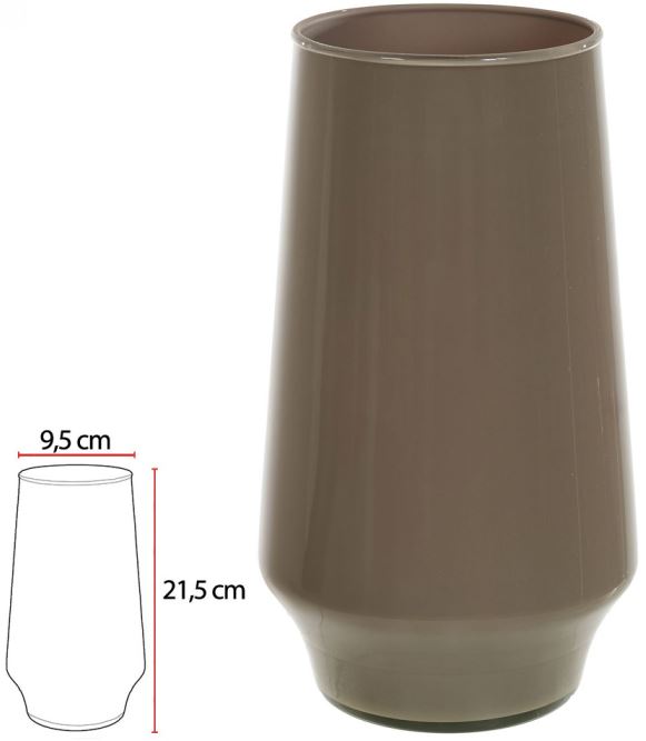 Vaso Vidro Paulista Decorativo Cappuccino 21,5X9,5cm