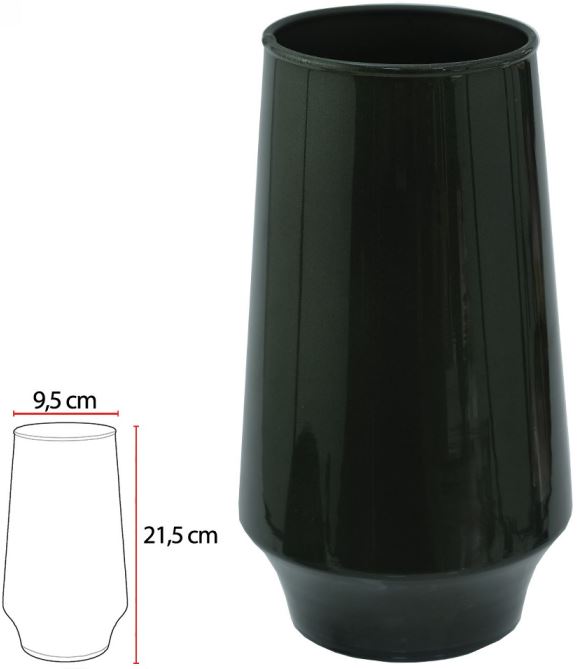 Vaso Vidro Paulista Decorativo Verde Cintilante 21,5X9,5cm