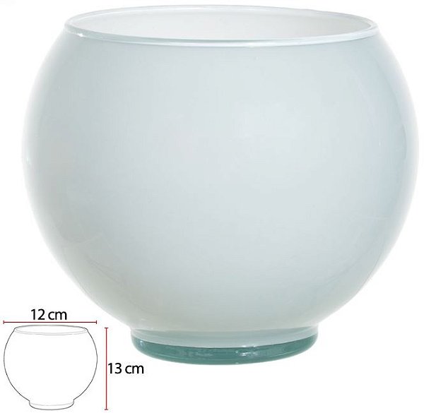 Vaso Vidro Tailandia Decorativo Branco 13X12cm