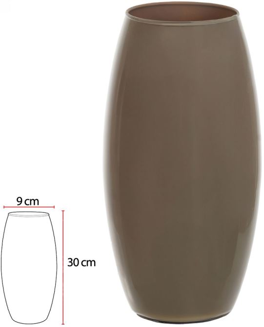Vaso Vidro Romeu Decorativo Cappuccino 30X9cm