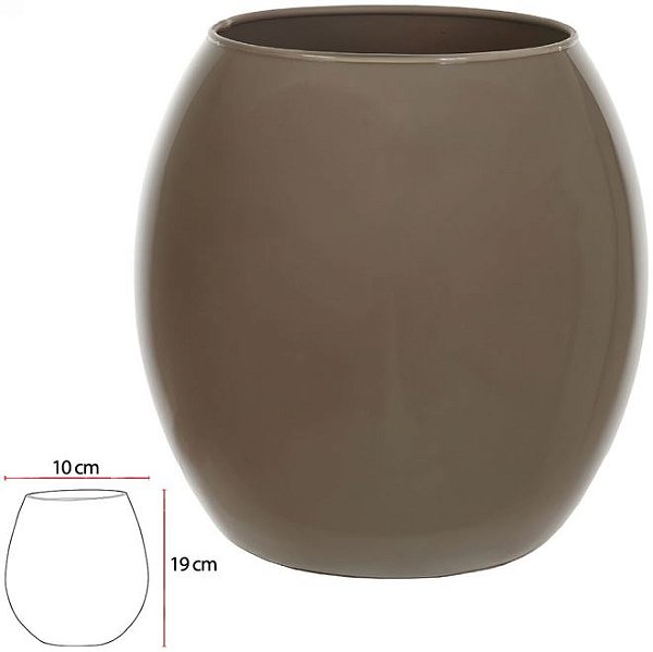 Vaso Vidro Santiago Decorativo Cappuccino 19X10cm