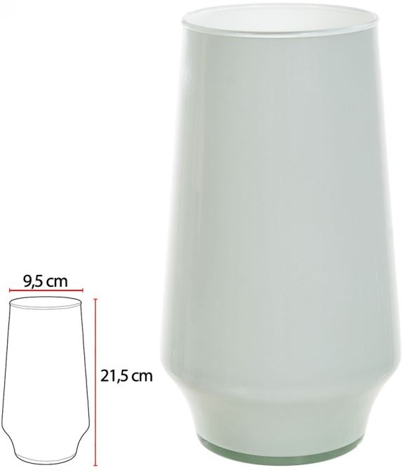 Vaso Vidro Paulista Decorativo Branco 21,5X9,5cm