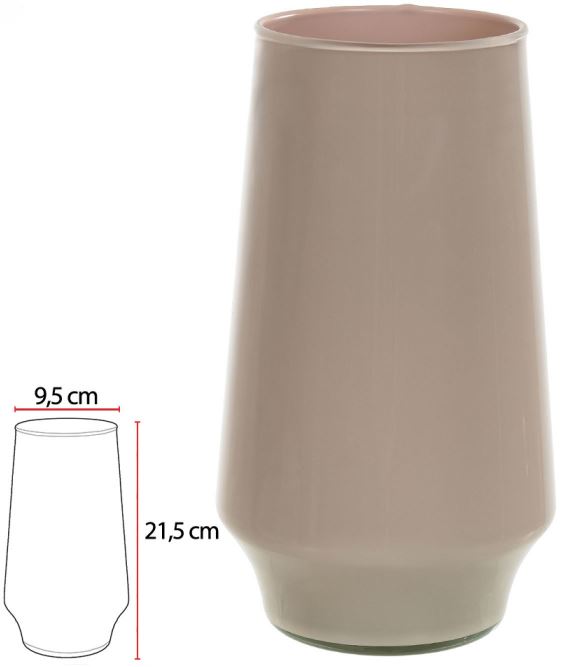 Vaso Vidro Paulista Decorativo Nude 21,5X9,5cm