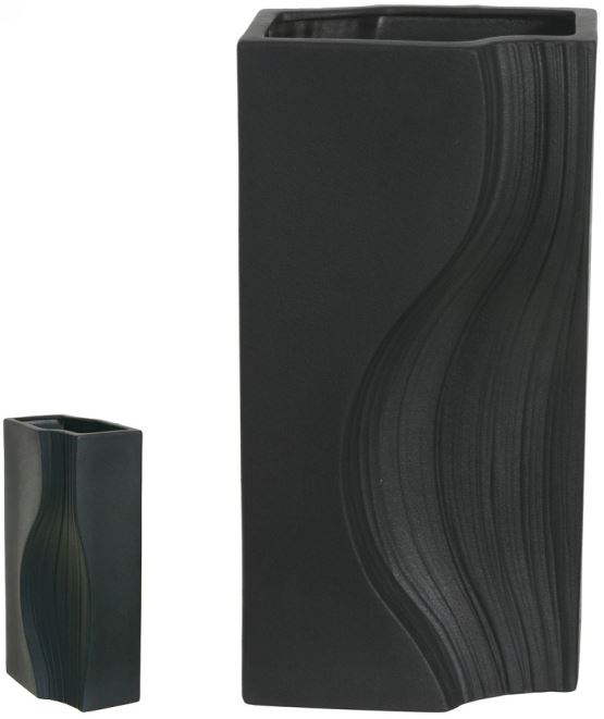 Vaso Decorativo Porcelana Preto 35cm