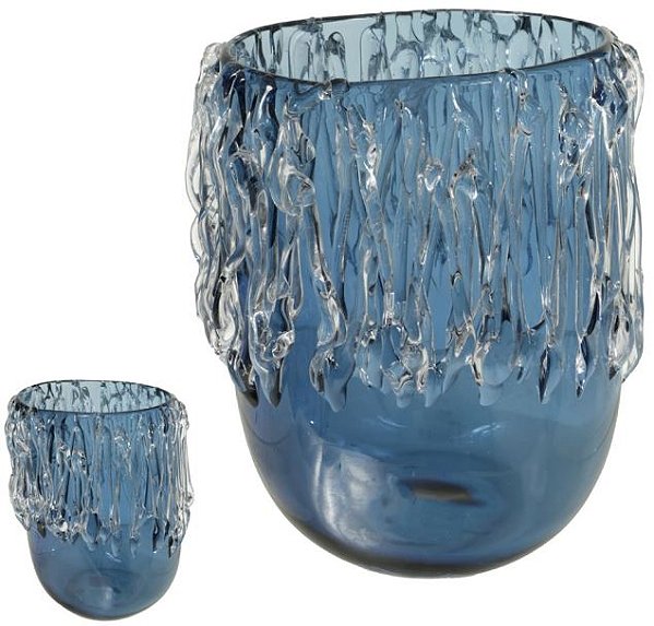 Vaso Decorativo Vidro Azul 23,5cm