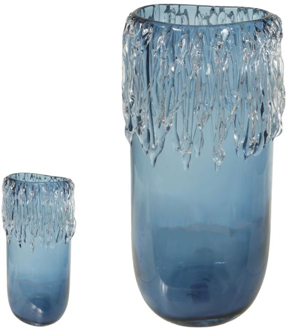 Vaso Decorativo Vidro Azul 41cm