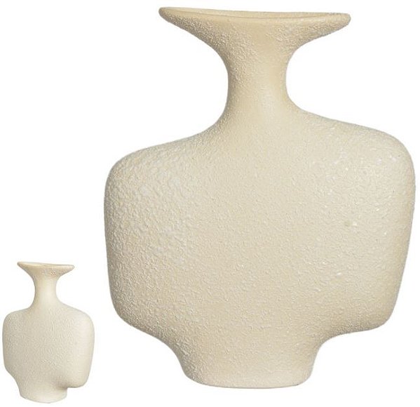 Vaso Decorativo Ceramica Bege 27cm