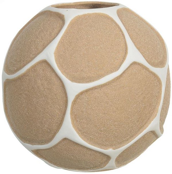 Vaso Decorativo Ceramica Bege Off White 14,8cm