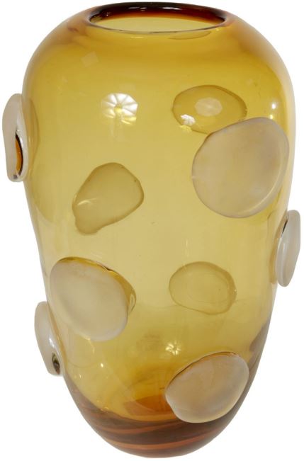 Vaso Decorativo Vidro Ambar Fosco 35cm