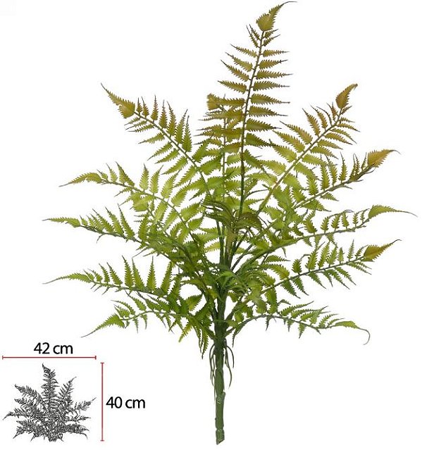 Planta Artificial Folhagem Samambaia Real Toque X18 Verde Outono 56cm