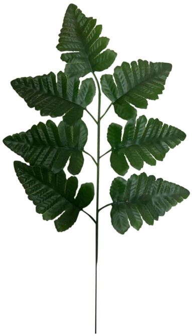 Planta Artificial Folhagem Samambaia X7 Verde Escuro 50cm