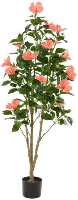 Planta Artificial Arvore Papoula Real Toque C/Pote X14 Laranja 1,4m