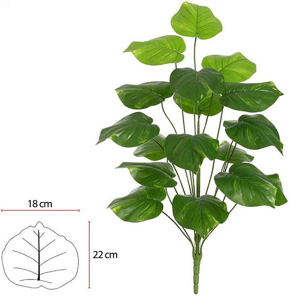 Planta Artificial Arvore Jiboia Real Toque X18 Verde Creme 1m